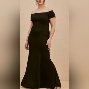 Torrid off shoulder gown ponte